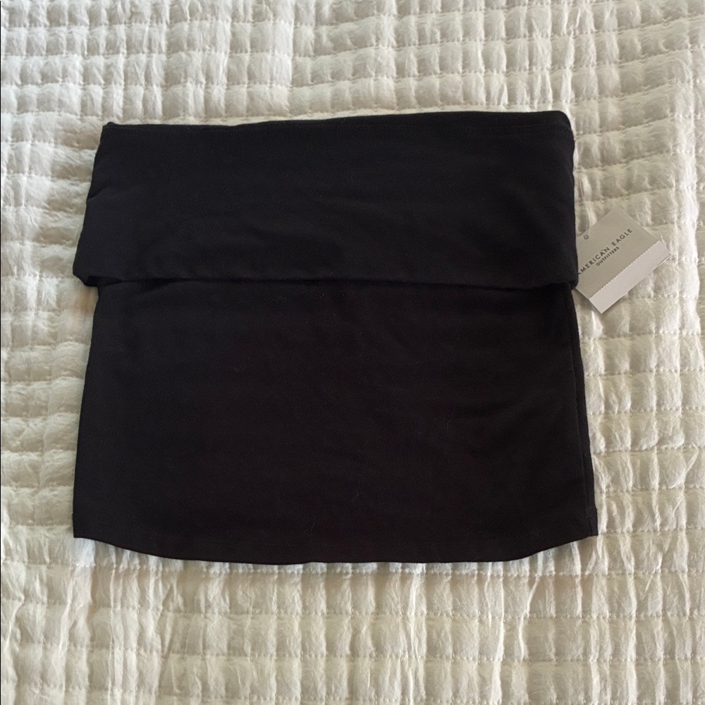 Women’s black fold over tube top